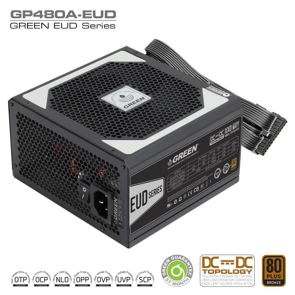 پاور GP480A-EUD گرین 480 وات ا Green GP480A-EUD Computer Power Supply