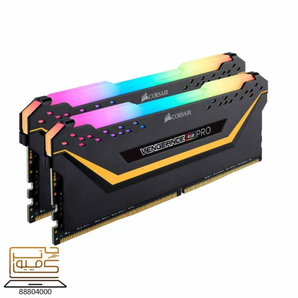 رم کورسیر مدل VENGEANCE RGB PRO Black 32GB 16GBx2 3200MHz CL16