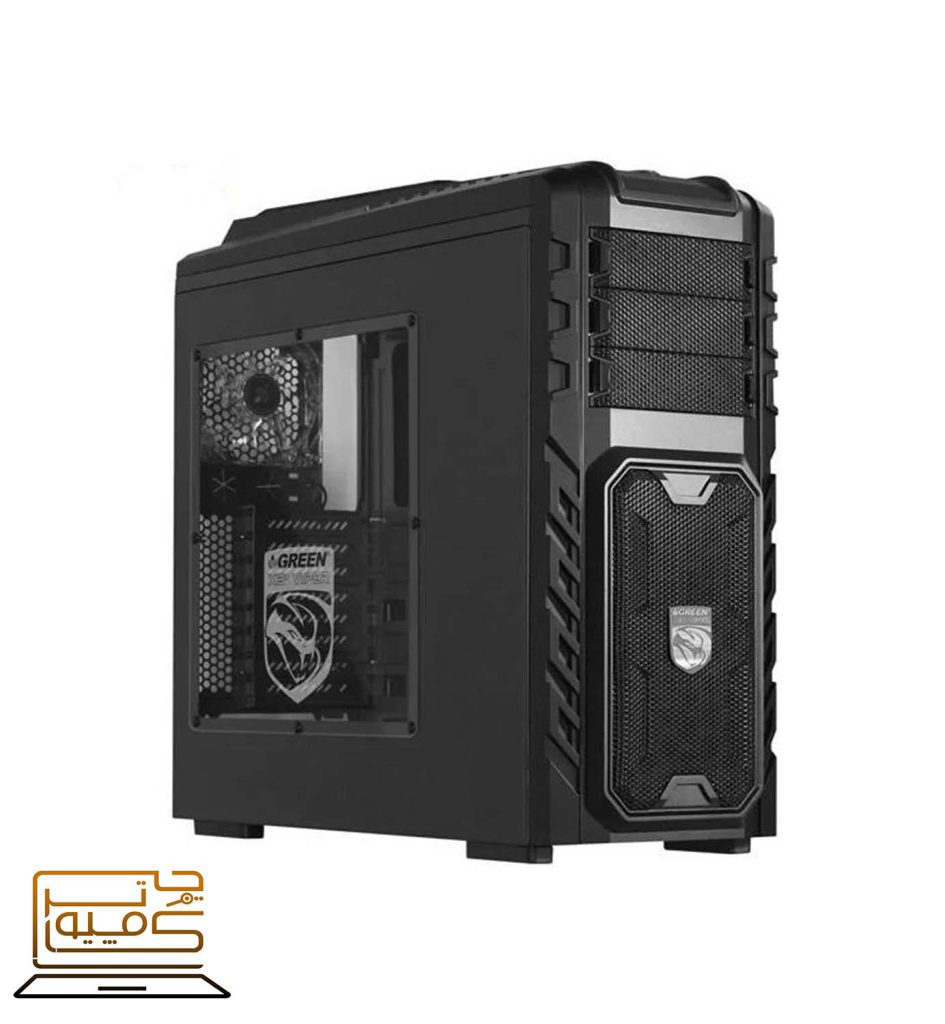 Green X3 Plus Viper Mid Tower Black Computer Case